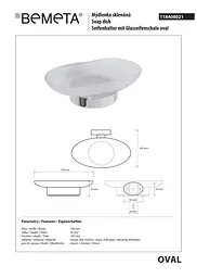 Мильниця Bemeta Oval 118408021, Білий - мініатюра 2