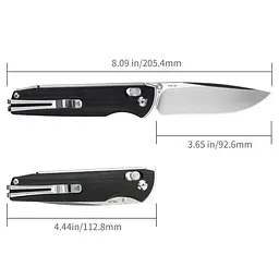 Ніж складаний туристичний SRM Terrier 258L-GB (9.3 см) D2 / G10 чорний - мініатюра 8
