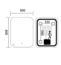 Дзеркало Mixxus Premium DIVERSE MR15-80x60-REVERSE (LED Touch, Anti-fog (3-6,5kK)) (MP6638) - мініатюра 6