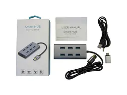 Мультипортовий адаптер Maiwo USB3.0 Type-A/Type-C to 7х USB3.0 (KH700) - мініатюра 3