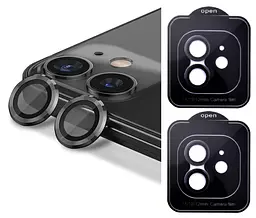 Захисне скло на камеру DK для Apple iPhone 11 Lens Metal Ring Eagle Eye 016203 black 2 шт. - мініатюра 2