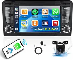 Магнітола Android 13 для Audi A3 8P з CarPlay, GPS і камерою