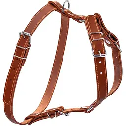 Шлея для собак Collar одинарна, шкіра, для міні на середніх порід, 40-56х57-65х2 см, коричневий (6366)