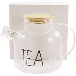 Чайник з жароміцного скла Interos Tea з бамбуковою кришкою 1500 (1500)