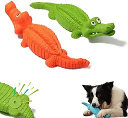 Іграшка для жування Derby Alligator з пищалкою, Зелений - мініатюра 6