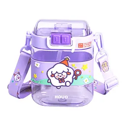 Дитяча пляшка для води Magic Lamb 560 мл з ремінцем, фіолетовий Yiwu HP-14-36V - мініатюра 6