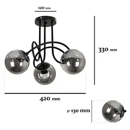 Люстра кульки модерн Levistella 7529903-3 BK+BK - мініатюра 2