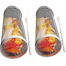 Кошик для барбекю циліндричний з нержавіючої сталі grill grate