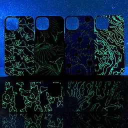 Чохол Lum Neon (світяться у темряві) iPhone 12 Marble Black - мініатюра 4