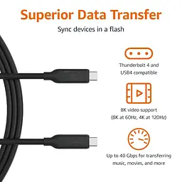 Кабель Amazon Basics USB-C to USB-C 4.0 для швидкого заряджання - мініатюра 5
