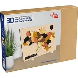 Набір картина 3D Rosa Talent Мапа України 3D кольори металіки МДФ 24 5х18 5 см  - мініатюра 2