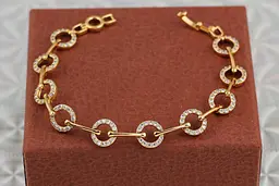 Браслет Xuping Jewelry сила кілець 18.5 см 10 мм золотистий
