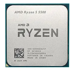 Процесор AMD AM4 Ryzen 5 5500 Tray 6x3.6 GHz Turbo Boost 4.2 GHz L3 16Mb Cezanne розблокований множник (100-000000457)