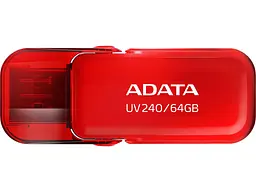 USB флеш накопичувач ADATA 64 GB UV240 USB 2.0 Red (AUV240-64G-RRD) - мініатюра 2