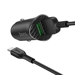 АЗП Hoco Z39 Farsighted dual port QC3.0 Car charger set (Micro) Black