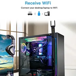 Бездротовий USB Wi-Fi адаптер Fenvi FU-AX1800, 2.4 / 5 GHz Mu-MIMO чорний (18838) - мініатюра 7