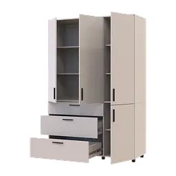 Шкаф для одежды Doros Торн Кашемир 3 ДСП/3Ш (полки) 135х51.6х200 (44900498)