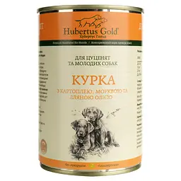 Вологий корм для цуценят Hubertus Gold Курка з картоплею і морквою 400 г - мініатюра 2