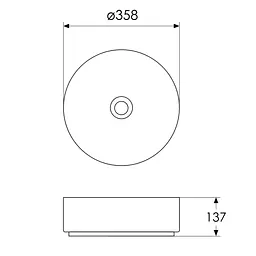 Умивальник накладний Imprese 35,8x35,8x13,7 см matt grey i11102MG, Сірий - мініатюра 2