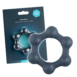 Ерекційне кільце Boners Hexagon Cock Ring 3.8 см сірий - мініатюра 2