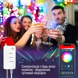 Гірлянда ColorWay Smart LED RGB WiFi+Bluetooth 10M 60LED IP65 (CW-GS-60L10UMC) - мініатюра 10