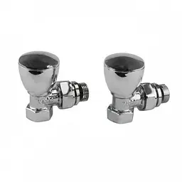 Комплект радіаторних кранів Karro KR319 кутових 1/2" верхні Chrome 30412