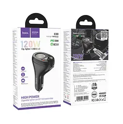 FM-трансмітер Hoco E88 Star 35W(2C) cigarette lighter car BT FM transmitter Чорний - мініатюра 2