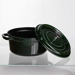 Кокотниця чавунна емальована 2,5 л, малахіт Yongkang HP-FLG-9 green - мініатюра 3