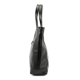 Сумка шопер класична містка жіноча з натуральної шкіри флотар повсякденна міська 49 x 40 x 12 см Firenze CH-013A-FL-VP Чорний - мініатюра 5