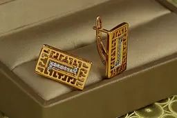 Сережки Xuping Jewelry тезіс з родієм 1,7 см золотисті - мініатюра 3