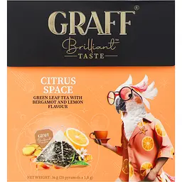 Чай зелений Graff Citrus space у пірамідках 36 г (20 шт. х 1.8 г)  - мініатюра 3