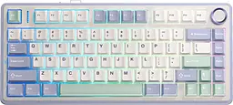 Клавіатура бездротова Aula F75, білий/синій/зелений, bloetooth 5.0/2.4GHz USB/Type-C, механічна (перемикачі Leobog Greywood