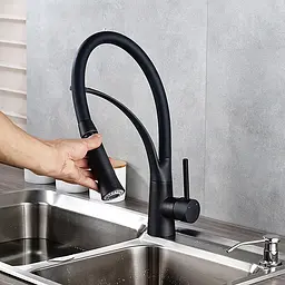 Змішувач для кухні Rea Gaspar black mat чорний матовий високий REA-B0233, Чорний матовий - мініатюра 4