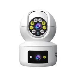 IP-камера поворотна з подвійним об'єктивом XON SmartCam Wi-Fi 1080P (UTWEW22VW 7393) Біла
