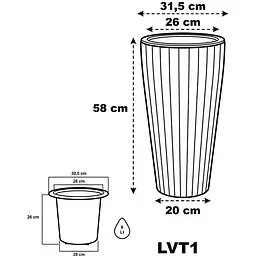 Вазон для квітів Serinova Lilium 9 л темно-коричневий (40-LVT107214-200100) - мініатюра 3