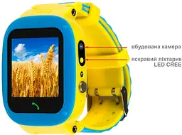 Дитячий смарт-годинник AmiGo Glory GO004 Blue-Yellow [81813] - мініатюра 5
