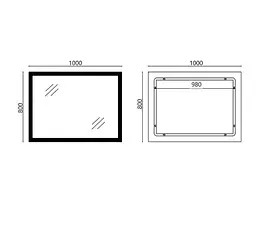 Дзеркало Mixxus FLAT MR04-100x80 з LED Touch, Anti-fog, димером, регулюванням яскравості, годинником (MI6927) - мініатюра 6