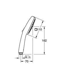 Ручний душ 2 режими струменя Grohe Tempesta Cube 110 27571003, Хром - мініатюра 6