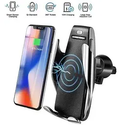 Автотримач автоматичний S5 + бездротова зарядка - мініатюра 3