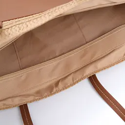 Сумка жіноча плетена LuckyLOOK Пайпер 35х53х31 см Бежево-коричневий 742-208 - мініатюра 3