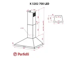 Витяжка Perfelli K 5202 BL 700 LED - мініатюра 11