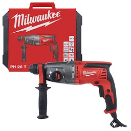 Перфоратор SDS-PLUS MILWAUKEE, PH 26 T, 800Вт, 2,4Дж (3 режими) (бічне руків’я, обмежувач глибини, кейс)