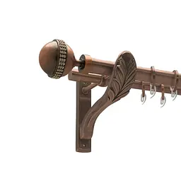 Карниз Orvit Авея металевий дворядний ретро гладка труба кільце фасонне металеве  Мідь 25\19 мм 300 см (00-00009929)