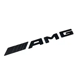 Емблема-напись AMG для Mercedes-Benz чорна матова 185х18 мм пластик (на скотчі)