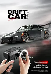 Машинка для дрифта на радіокеруванні Porsche S814 1:24 4WD з LED-ліхтарями (Темно-сірий) - мініатюра 3