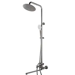 Душова система Globus Lux DUKAT SD4-SH-208 змішувач з нержавіючої сталі для ванної з верхнім душем і лійкою