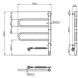 Електрична рушникосушка Navin Fouette 480x600 Sensor з таймером 00-044050-5080, Хром, Електронний - мініатюра 8