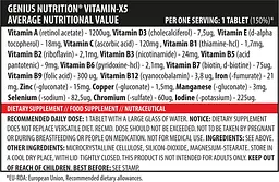 Вітамінно-мінеральний комплекс Genius Nutrition Vitamin-X5 120 таблеток - мініатюра 2