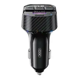 FM модулятор XO BCC17 Car Charger Smart Bluetooth Dual Port PD 30W Чорний (BCC17.black) - мініатюра 3