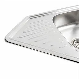 Кухонна мийка з нержавіючої сталі Platinum 9550В декор (0,8/180 мм), R, Decor - мініатюра 6